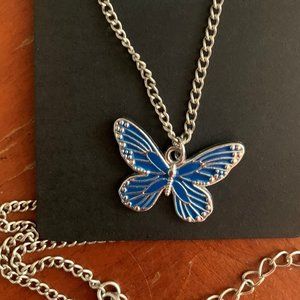 Blue Butterfly Necklace